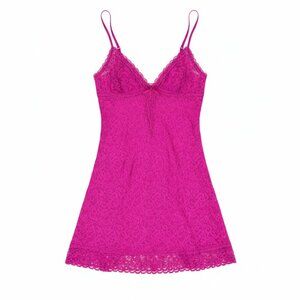 Victoria's Secret The Lacie Hot Pink Floral Lace Slip Dress S